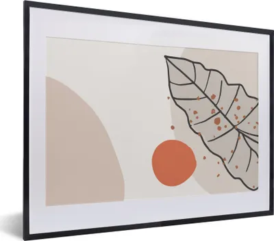 Produktbild von MuchoWow® Gerahmtes Poster Sommer - Orange - Blatt 40x30 cm - Poster mit Schwarzem Bilderrahmen Wandposter Rahmen Foto Bilder - Bilderrahmen - Poster im Rahmen