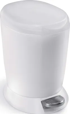 Productafbeelding van simplehuman 6 liter pedaalemmer, wit kunststof - 8,6 x 8,6 x 63,5 cm; CW1318