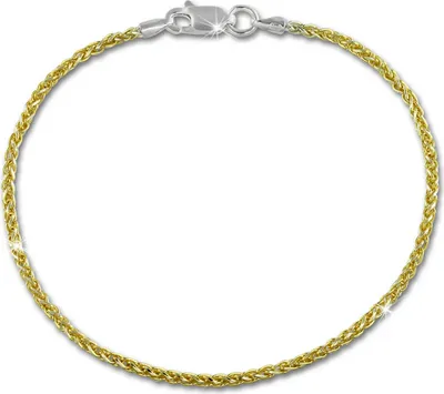 Image de SilberDream 19cm bracelet torsadé poli argent doré femmes bijoux D2SDA2069Y