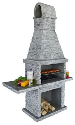Produktbild von Gartengrill aus Beton  C35/45 Morfeusz K13 - Holzkohlegrill für Garten & Terrasse  - Witterungsbeständig - Einfache Montage - 142 x 60 x 215 cm