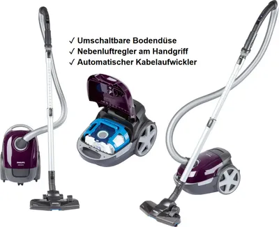 Zdjęcie produktu dla Philips 3000 series XD3100/06, 900 W, Bęben próżniowy, Suchy, Worek na kurz, 3 l, Filtr antyalergiczny, HEPA