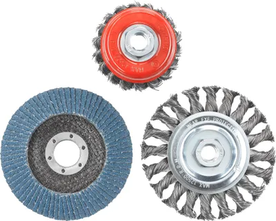 Image de kwb Jeu de brosses métalliques pour meuleuse d'angle 597510 3 pces