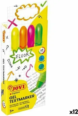 Produktbild von Fluoreszenzmarker-Set Jovi GEL TEXTMARKER Bunt (12 Stück)