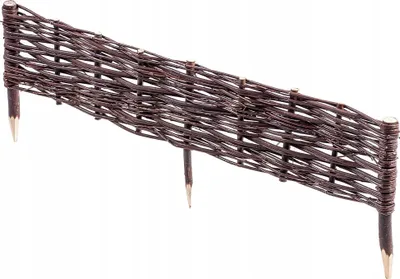 Obrázek produktu pro Zahradní palisáda – okraj trávníku/ohraničení záhonu – ratanový vzhled – 100 × 20 cm – hnědá