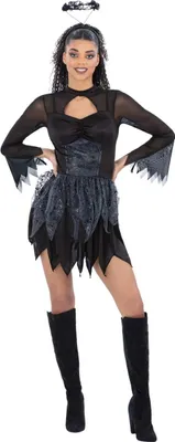 Produktbild von Smiffys - "Fallen Dark Angel" Kostüm für Damen SM3452 (46-48 EU) (Schwarz)