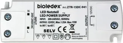 Produktbild von Bioledex 15W 12V DC LED Transformator Konstantspannung