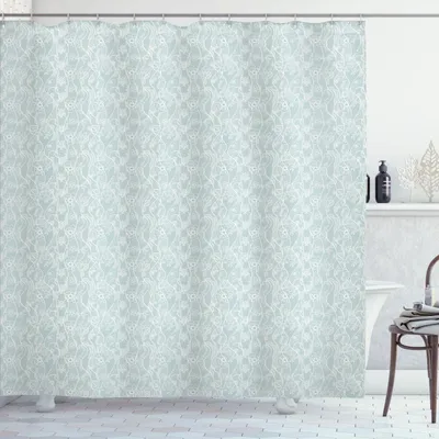 Immagine prodotto di ABAKUHAUS Tenda da doccia vintage, motivo in pizzo con composizione floreale di ispirazione vittoriana, 175 x 200 cm, bianco schiuma di mare