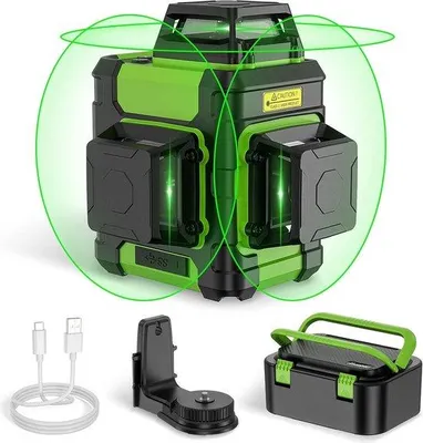 Immagine prodotto di Livella laser 3D, verde, 12 linee, impermeabile, batteria al litio