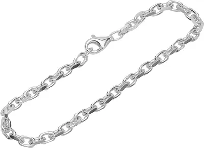 Produktbild von Armband 925 Sterling Silber 19cm Ankerkette 4 fach diamantiert Uni Armkette