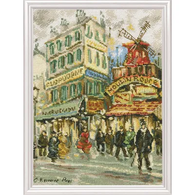 Zdjęcie produktu dla Zestaw do haftu krzyżykowego RTO "Moulin Rouge" M461, wzór liczony, 21x28 cm