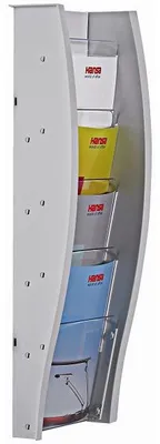 Produktbild von Wandprospekthalter styrodisplay A5 Kunststoff 4 Fächer lichtrgrau
