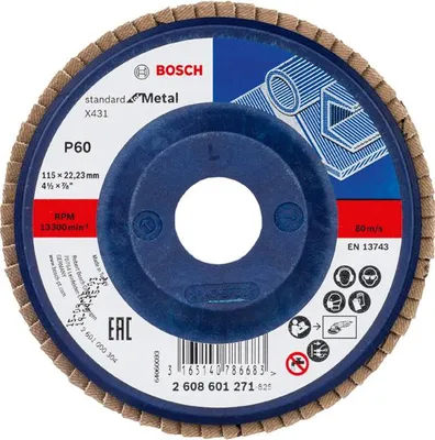 Produktbild von Fächerschleifscheibe X431 Standard for Metal, gerade, 115 mm, 60, Kunststoff