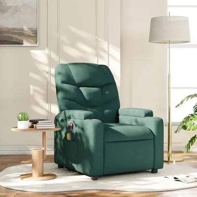 Obrázok produktu pre The Living Store masážne kreslo tmavozelená látka