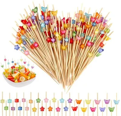Immagine prodotto di Spiedini da cocktail in bambù, 300 pezzi, colorati