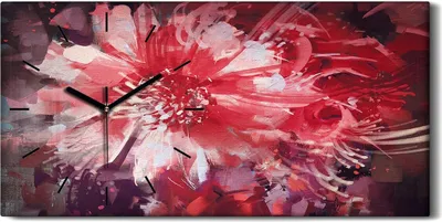 Produktbild von Küche Wohnzimmer Wand Leinwand Uhr 60x30 Gemälde Abstrakte Blumen Pflanzen - schwarze Hände