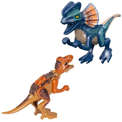 Produktbild von Dinosaurier Bausteine - Figuren T-Rex & Dilophosaurus - 2 Stück - ab 3 Jahren
