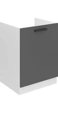 Produktbild von Belini Unterschrank Küche, Spülenunterschrank 60 cm Breite. SDZ Küchenunterschrank ohne Arbeitsplatte. Spülenschrank mit 1 Tür, Silber matt
