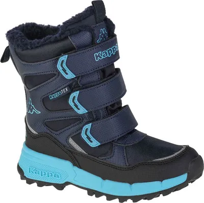 A single blue Kappa winter boot for children.