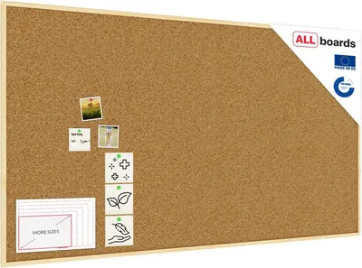 Immagine prodotto di Bacheca in sughero (cornice in legno) 180x100 cm