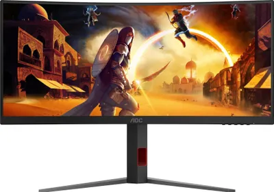 Zdjęcie produktu dla AOC CU34G4 | 34 " | Fast VA | UWQHD | 21:9 | 180 Hz | 1 ms | 3440 x 1440 pikseli | 300 cd/m² | Porty HDMI w ilości 2 | Czarny