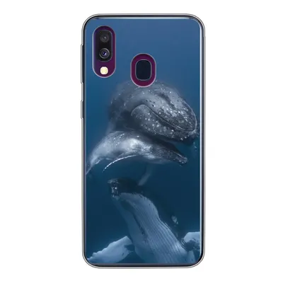 Produktbild von MuchoWow® Handyhülle Schutzhülle Hülle für Samsung Galaxy A40 Wale - Meer - Familie Silikon Softcase Handy Hülle - Handy-Tasche