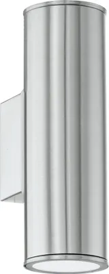 Produktbild von EGLO LED Außen-Wandlampe Riga, 2 flammige Außenleuchte, Wandleuchte aus verzinktem Stahl in Silber, IP44