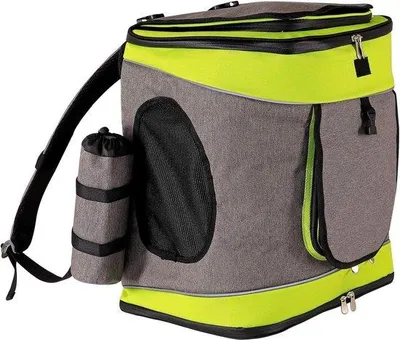 Produktbild von Famanu Hunde-Rucksack für Hunde- und Haustiertransport - Grau/Grün