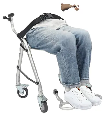 Produktbild von Duschstuhl, Aluminiumlegierung, maximale Tragfähigkeit 150 kg, Sitzhöhe 46 cm, gefaltete Größe 36*110 cm, mit Rollen