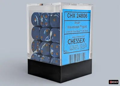 Zdjęcie produktu dla Złoty blok Chessex Brush Wavebreak z 36 kośćmi D6