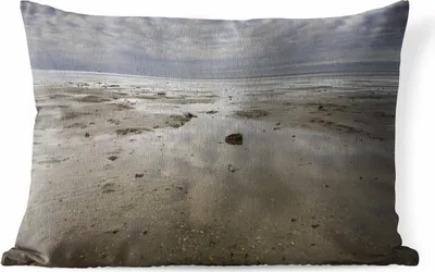 Produktbild von MuchoWow® Outdoor Kissen - Sand - Luft - Watteninseln - 50x30 cm - Wetterfest - Lounge Kissen - Sofa kissen - Wohnzimmer Dekoration