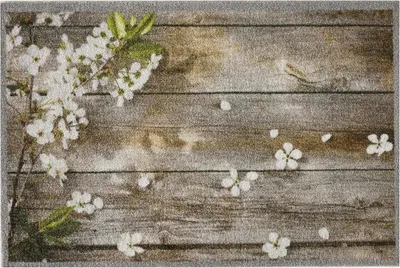 Produktbild von MD-Entree Sauberlaufmatte Impression Flowers on Wood 40x60cm, braun
