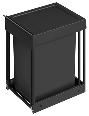 Obrázok produktu pre Kôš na kuchynský odpad do spodnej skrinky, objem 20 litrov, čierna farba, rozmer 25,7 x 34,7 x 43,4 cm