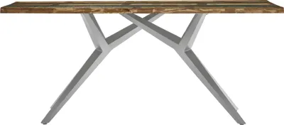 Produktbild von SIT Möbel Esstisch 240 x 100 cm aus Altholz | 40 mm starke Tischplatte bunt lackiert | Metallgestell antiksilbern | B 240 x T 100 x H 73 cm | 15555-40 | Serie TABLES & CO
