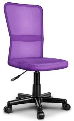 Productafbeelding van TRESKO® bureaustoel kantoorstoel draaistoel, met kunststof wielen, traploos in hoogte verstelbaar, gevoerde zitting, ergonomische vormgeving, SGS-geteste veer (paars)