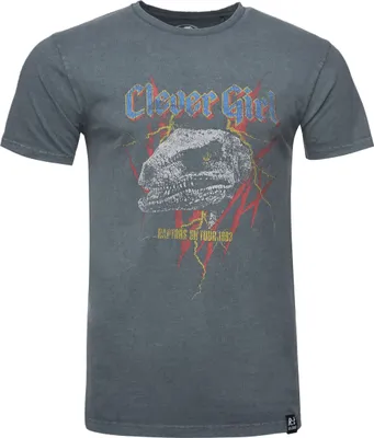 Immagine prodotto di T-shirt recuperata, Jurassic Park, T-Rex, design classico, colore grigio antracite, taglia XXL