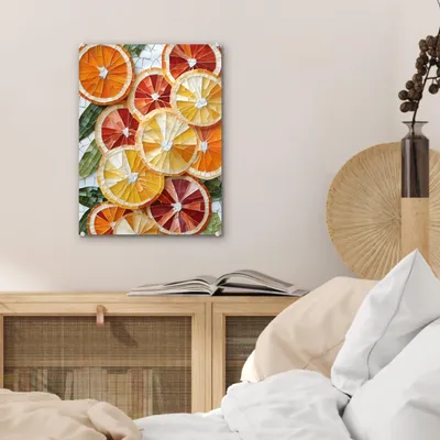 Produktbild von MuchoWow Glasbilder - Bilder auf Wandbild - Foto auf Glas Scheiben - Obst - Orange - Mosaik 30x40 cm Wanddekoration aus Glas - Acrylglasbild - Acrylbilder - Wohnzimmer - Fotos