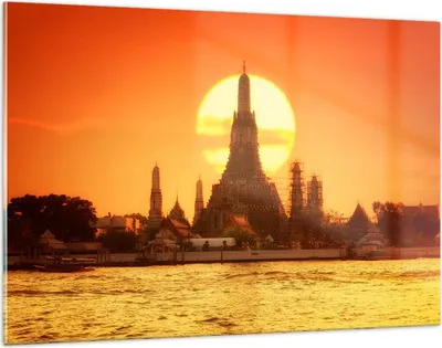 Produktbild von Bilder auf glas - Tempel Asien - 120x80cm - Glasbilder - Wandbilder - Kunstdruck - zum Aufhängen bereit - Wanddekoration aus Glas - Glas Bilder - Wandbild auf Glas - Einteilig - GAA120x80-3420