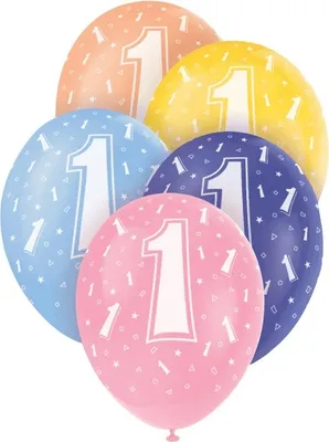 Produktbild von 5 metallic Luftballons 1. Geburtstag