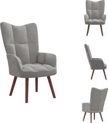 Produktbild von vidaXL Relaxsessel Hellgrau Samt -  Sessel