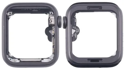 Image de Pour Apple Watch SE 2020 40 mm LTE : cadre central avec couronne et câble flexible, gris