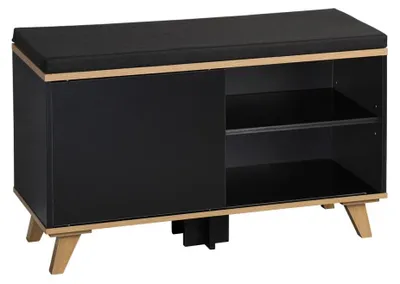 Immagine prodotto di KESPER 1594313 Scarpiera con cuscino, nero, 77 x 30 x 48 cm