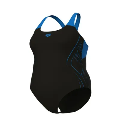 Produktbild von arena Reflecting Badeanzug Damen Womens Swimmsuit Plus, Farbe:Schwarz, Größe:48-50
