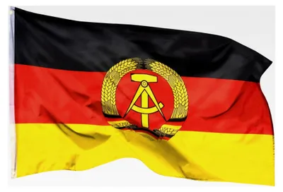 Produktbild von DDR Fahne, 150x90 - Wetterfest und Reißfest - Dekoration für Nostalgiefans der DDR, Ostdeutschland Hissfahne für Innen und Außen