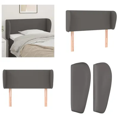 Produktbild von vidaXL Kopfteil mit Ohren Grau 103x23x78/88 cm Kunstleder - Kopfteil - Kopfteile - Bett-Kopfteil - Bettkopfteil