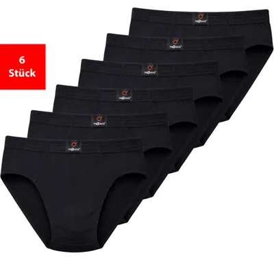 Produktbild von Slip Herren Slips Schwarze Unterhosen 3er 6er 9er Pack 100% Baumwolle - L 6er Pack