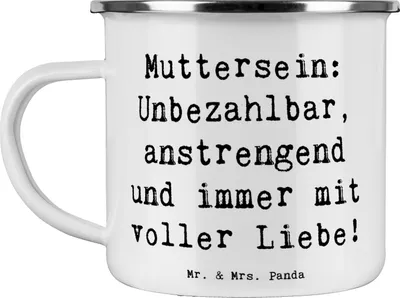 Produktbild von Mr. & Mrs. Panda Emaille Becher Spruch Mutter Liebe - Weiß - Geschenk, Herausforderung, Geburtstage, Geburtstag, Verwandte, Mutterliebe, Pott, Emailletasse, Familie