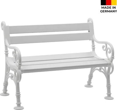 Produktbild von 2er-Bank Linderhof 115 cm weiß Vollkunststoff