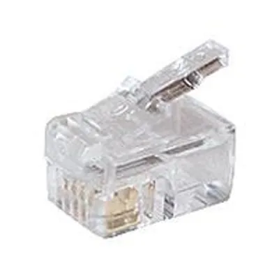 Productafbeelding van Modulaire stekker RJ14, 4-polig, 4 contacten, ongescreend, voor ronde kabel