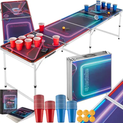 Produktbild von Aluminium Bierpongtisch BeerWars I mit LED-Beleuchtung - bunt