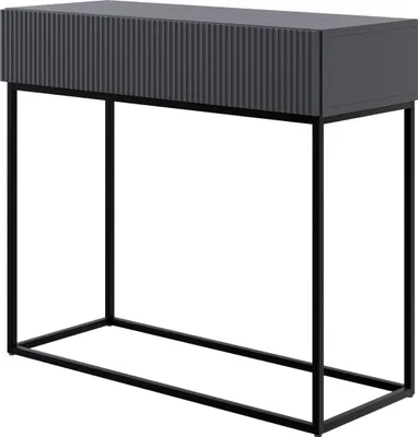 Obrázok produktu pre Selsey Veldio - Konzolový stolík so zásuvkou, čierny s kovovým rámom, 90 cm